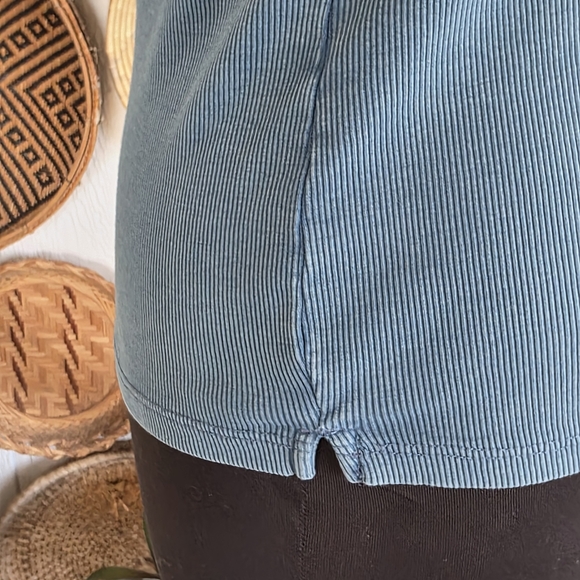 Free People Rowan Tank We The Free Small Blue Tank Top Crochet Lace Trim - Picture 7 of 14